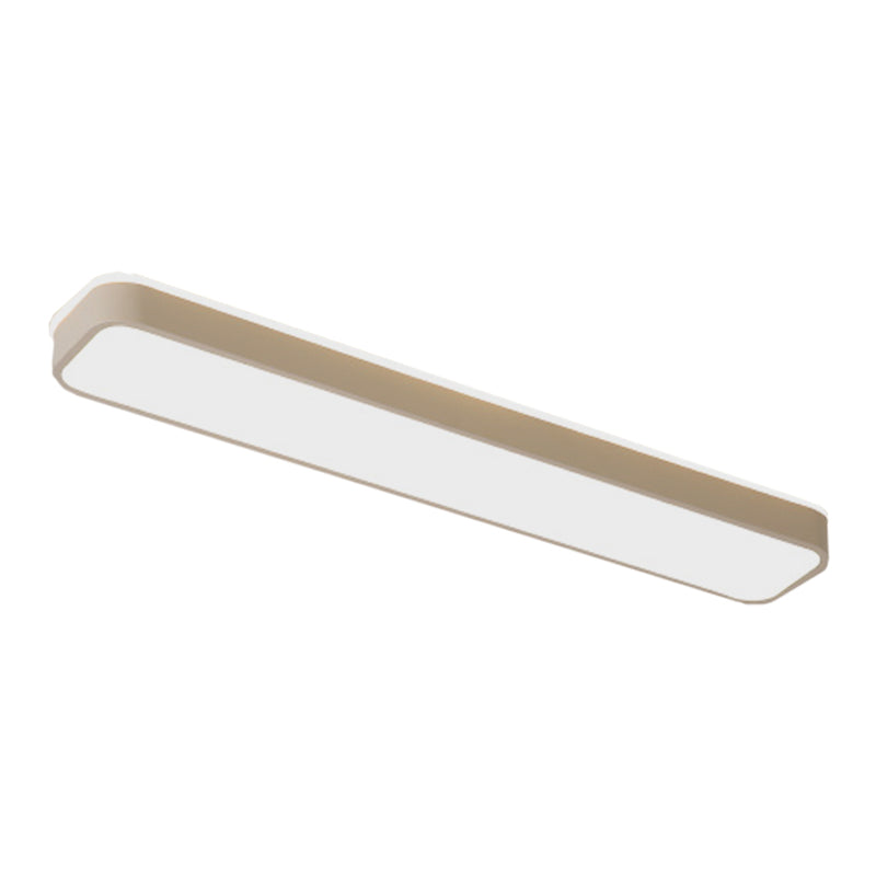 Rectangular Minimalist Metallic Flush Mount LED Light in Black/White with Warm/White Illumination