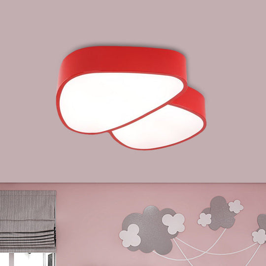 Mushroom LED Ceiling Lamp - Kids Acrylic Red/Yellow/Blue Flush Mount Light Fixture