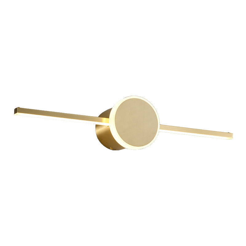 Gold Metallic Led Wall Sconce For Modern Washbasin Vanity Lighting