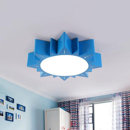 LED Kindergarten Ceiling Light with Sun Acrylic Shade in Red/Yellow/Blue Colors