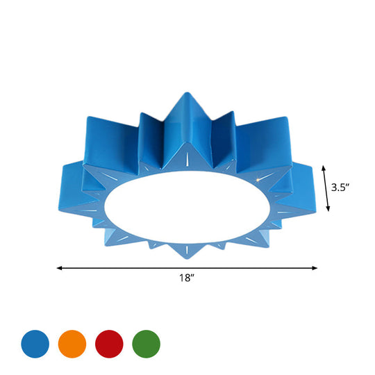 LED Kindergarten Ceiling Light with Sun Acrylic Shade in Red/Yellow/Blue Colors