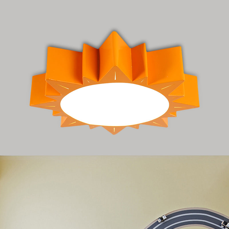 LED Kindergarten Ceiling Light with Sun Acrylic Shade in Red/Yellow/Blue Colors