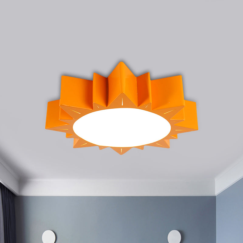 LED Kindergarten Ceiling Light with Sun Acrylic Shade in Red/Yellow/Blue Colors