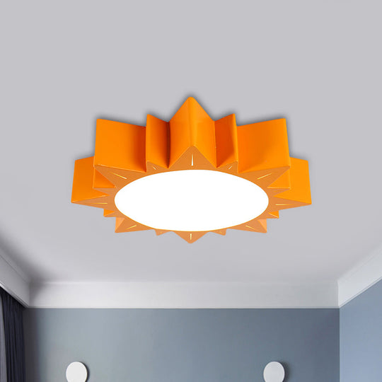 LED Kindergarten Ceiling Light with Sun Acrylic Shade in Red/Yellow/Blue Colors