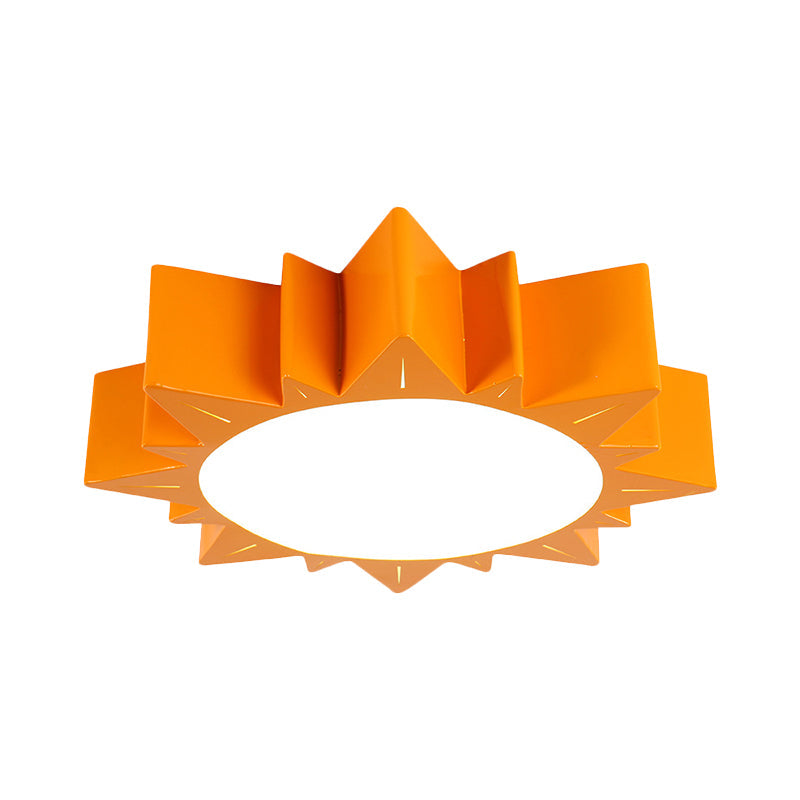 LED Kindergarten Ceiling Light with Sun Acrylic Shade in Red/Yellow/Blue Colors