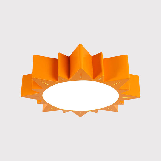 LED Kindergarten Ceiling Light with Sun Acrylic Shade in Red/Yellow/Blue Colors