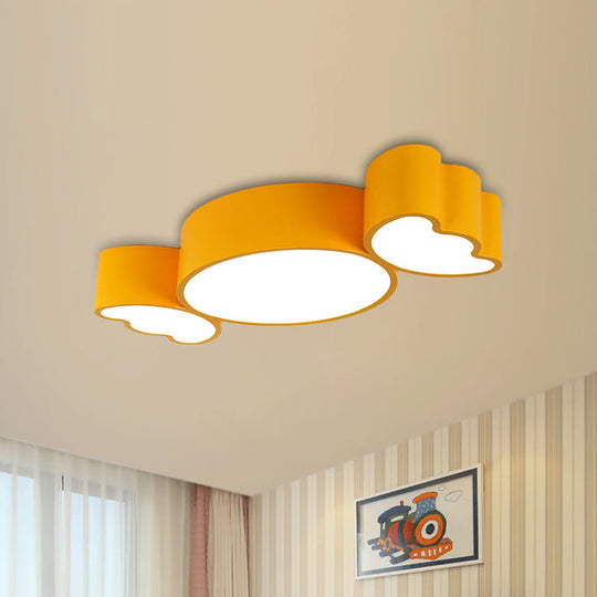 LED Candy Pendant Light for Children's Room - Red/Pink/Yellow Flush Mount Ceiling Fixture with Acrylic Shade