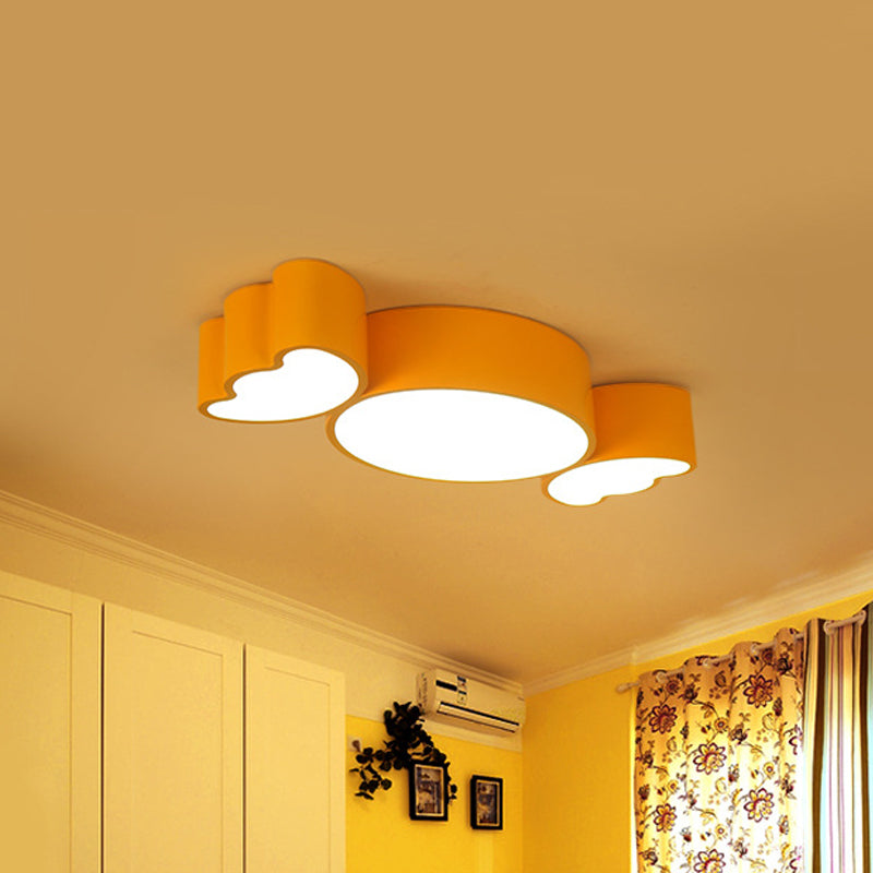 LED Candy Pendant Light for Children's Room - Red/Pink/Yellow Flush Mount Ceiling Fixture with Acrylic Shade