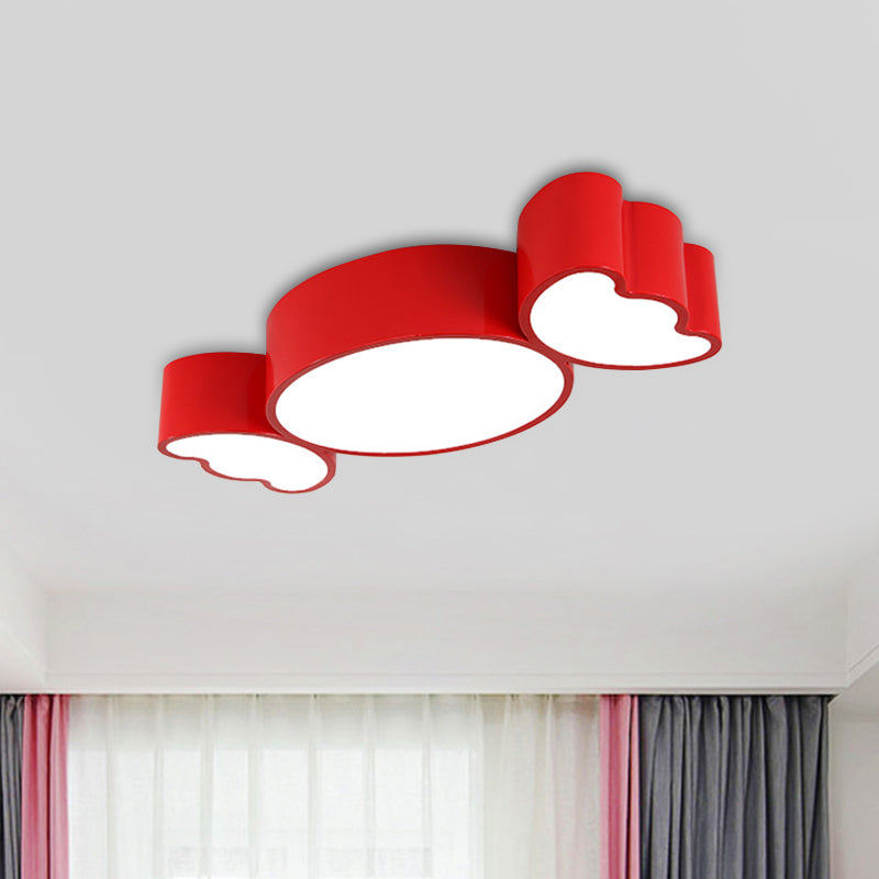 LED Candy Pendant Light for Children's Room - Red/Pink/Yellow Flush Mount Ceiling Fixture with Acrylic Shade