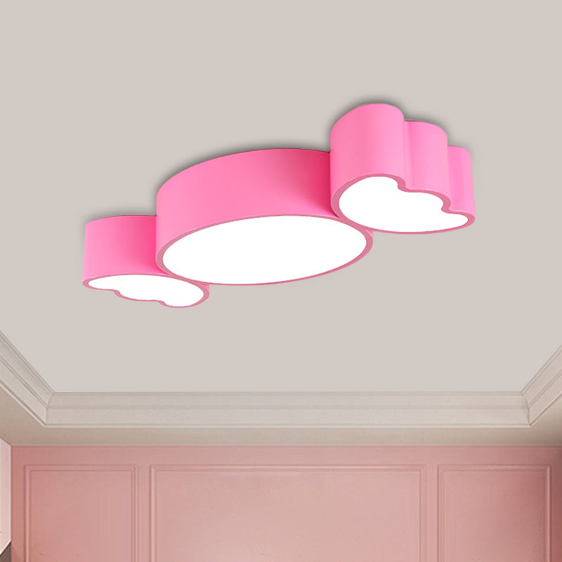 LED Candy Pendant Light for Children's Room - Red/Pink/Yellow Flush Mount Ceiling Fixture with Acrylic Shade