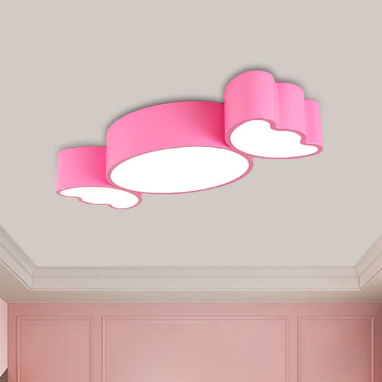 LED Candy Pendant Light for Children's Room - Red/Pink/Yellow Flush Mount Ceiling Fixture with Acrylic Shade