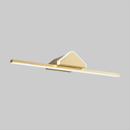 Modern Led Gold Wall Sconce With Prismatic Arm - Bar Metallic Vanity Light