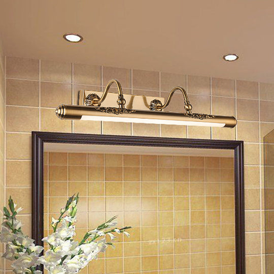 Modern Brass Wall Mounted Lamp With Led Vanity Lighting And 2 Arms