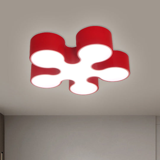 Children's LED Blossom Ceiling Light in Blue/Red/Yellow - Acrylic Flush Mount