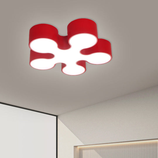 Children's LED Blossom Ceiling Light in Blue/Red/Yellow - Acrylic Flush Mount