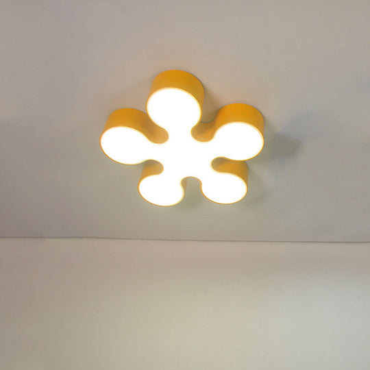 Children's LED Blossom Ceiling Light in Blue/Red/Yellow - Acrylic Flush Mount