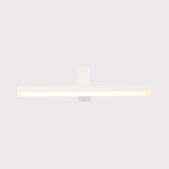 Modern Led Bathroom Vanity Light - Stylish Black/White Wall Lighting With Slender Metal Shade