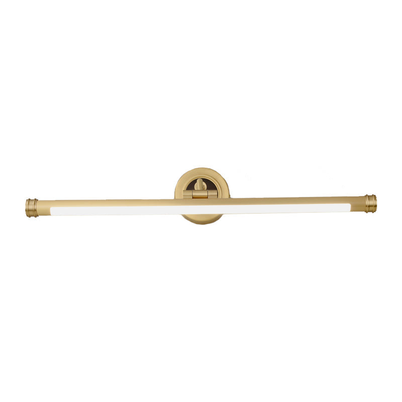 Contemporary Led Tubular Wall Sconce With Adjustable Arm - Black/Brass Metal Vanity Light Fixture