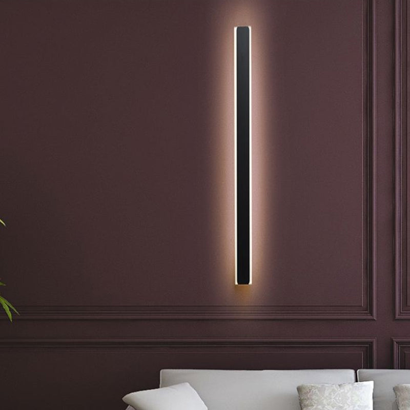 Minimalist Led Wall Sconce Light In Black/White - Perfect For Bedchamber