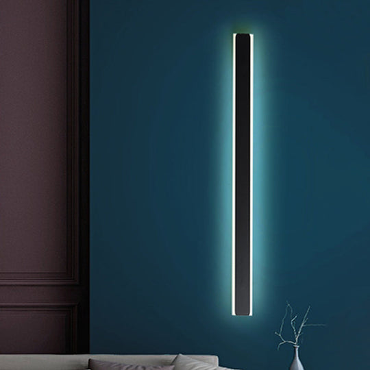 Minimalist Led Wall Sconce Light In Black/White - Perfect For Bedchamber