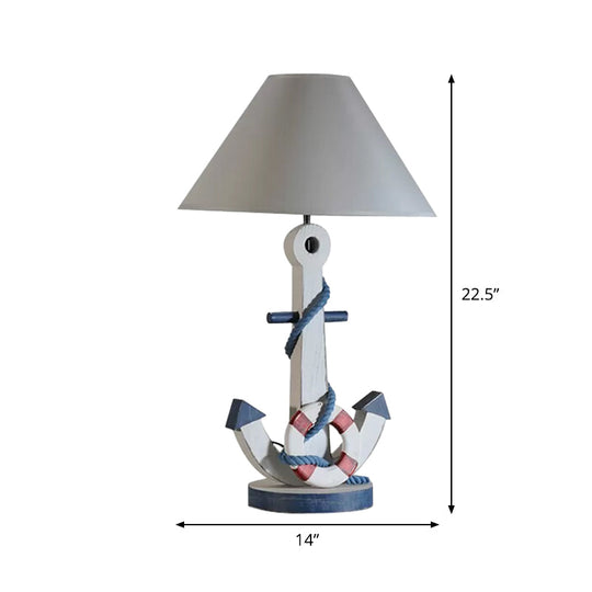 Rosanna - Fabric Task Lighting Kids Desk Lamp - Conical Shape, Single Bulb White