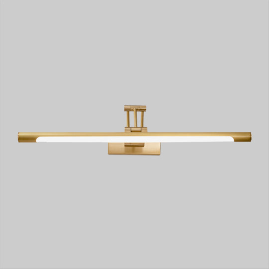 Modern Metallic Led Vanity Wall Sconce In Black/Gold With Foldable Arm