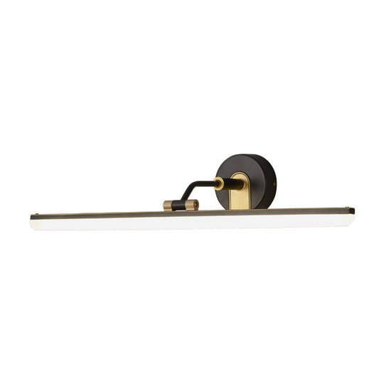 Contemporary Black/Brass Metal Vanity Bar Light With Adjustable Arm - 18/23 Width