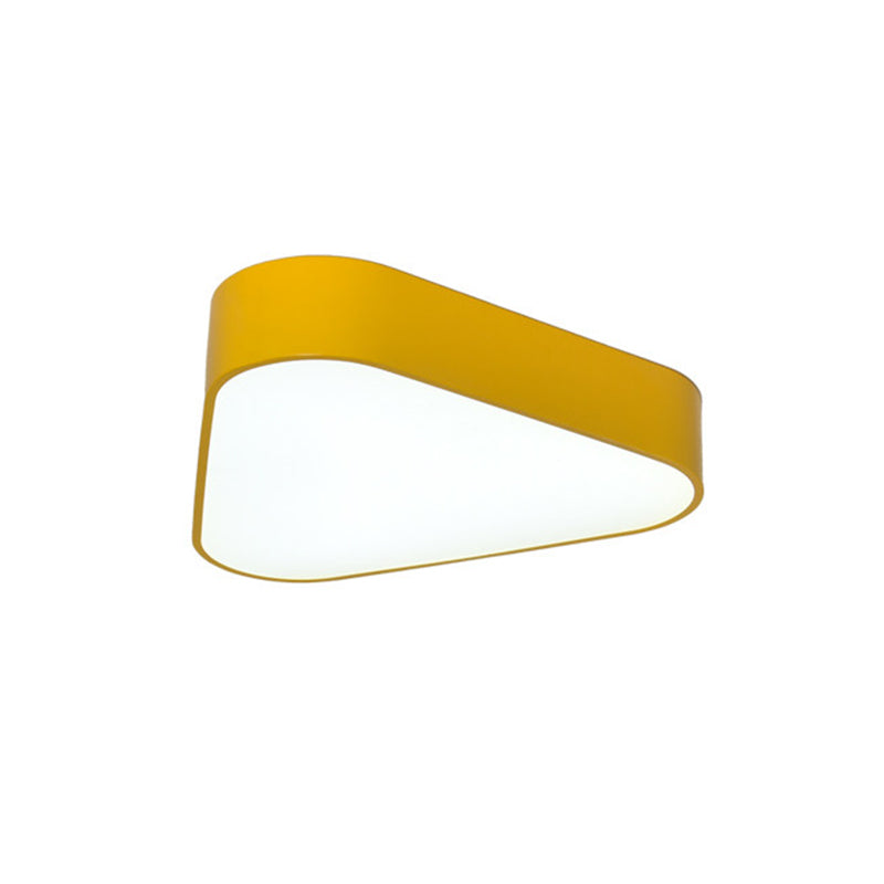 Triangular Fun: Kids LED Acrylic Flush Mount Light in White/Yellow/Purple for Close to Ceiling Lighting