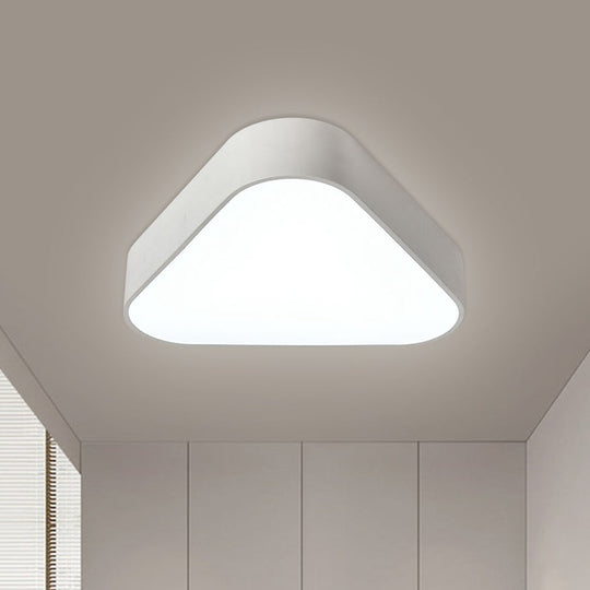 Triangular Fun: Kids LED Acrylic Flush Mount Light in White/Yellow/Purple for Close to Ceiling Lighting