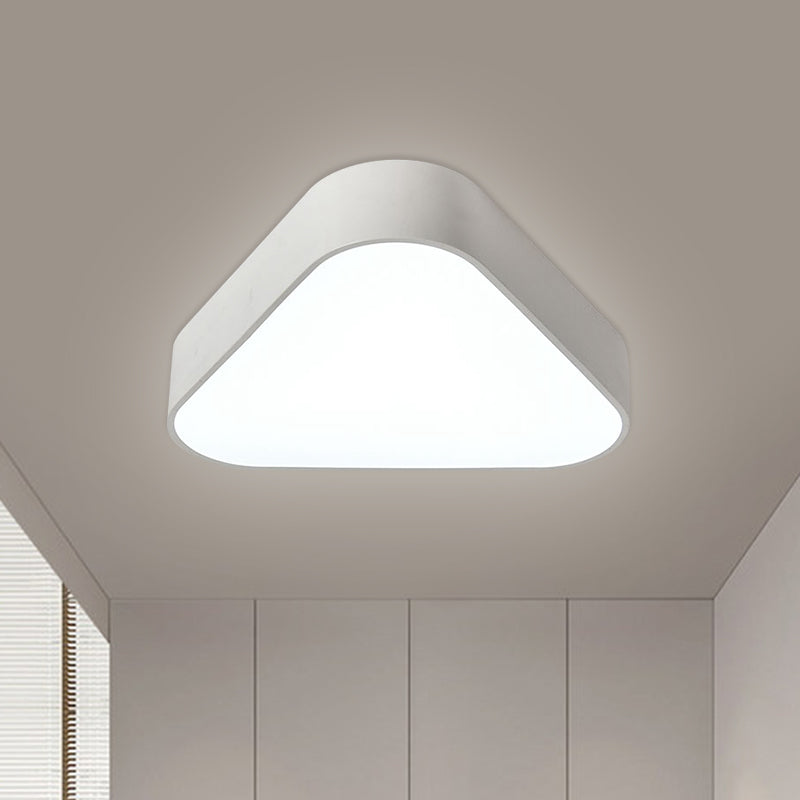 Triangular Fun: Kids Led Acrylic Flush Mount Light In White/Yellow/Purple For Close To Ceiling