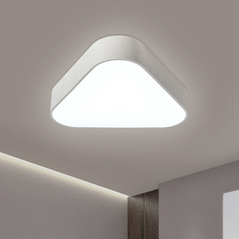 Triangular Fun: Kids LED Acrylic Flush Mount Light in White/Yellow/Purple for Close to Ceiling Lighting