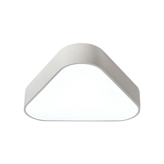 Triangular Fun: Kids LED Acrylic Flush Mount Light in White/Yellow/Purple for Close to Ceiling Lighting