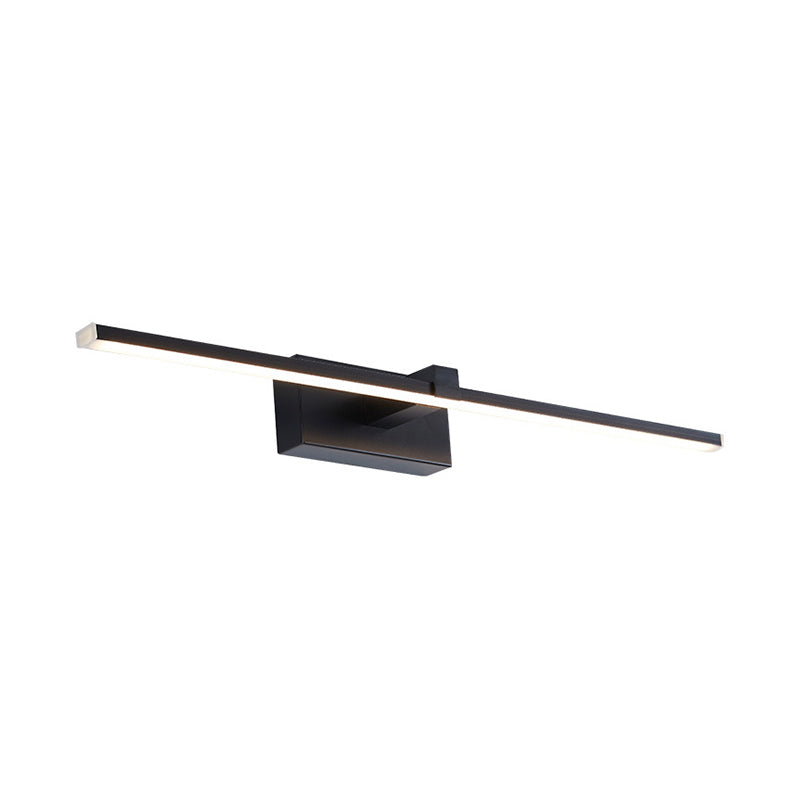 Sleek Led Black Vanity Wall Light - Modern Mounted Lighting For Bathroom In Warm/White