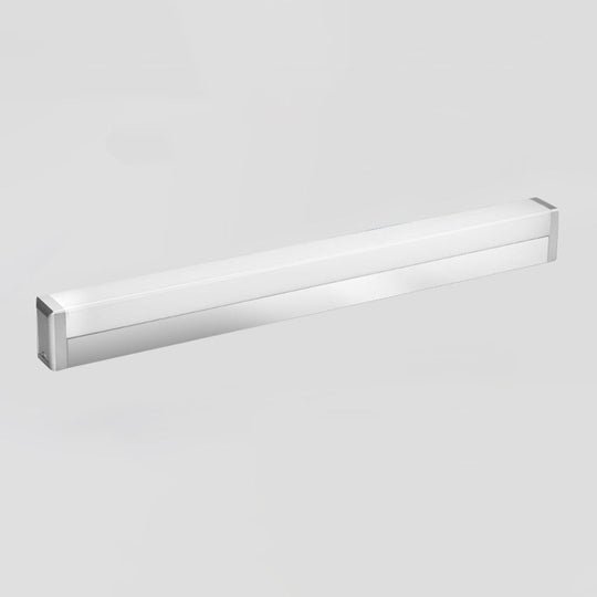 Modern Led Silver Vanity Wall Sconce Light In Warm/White For Bathroom