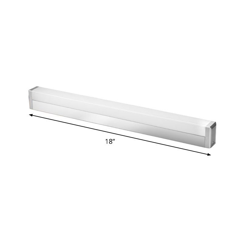 Modern Led Silver Vanity Wall Sconce Light In Warm/White For Bathroom