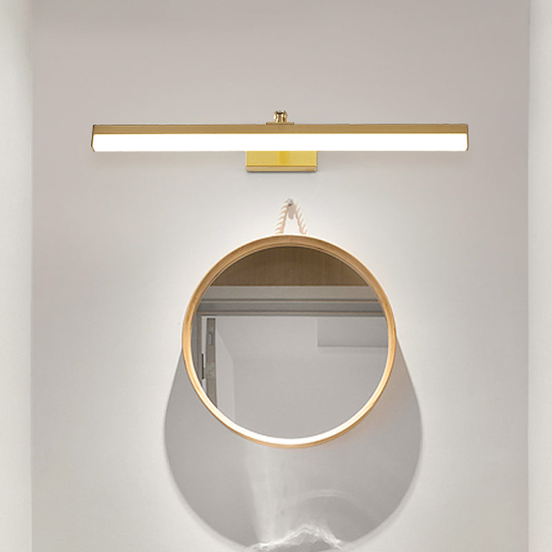 Sleek Brass Led Wall Mounted Vanity Light Fixture