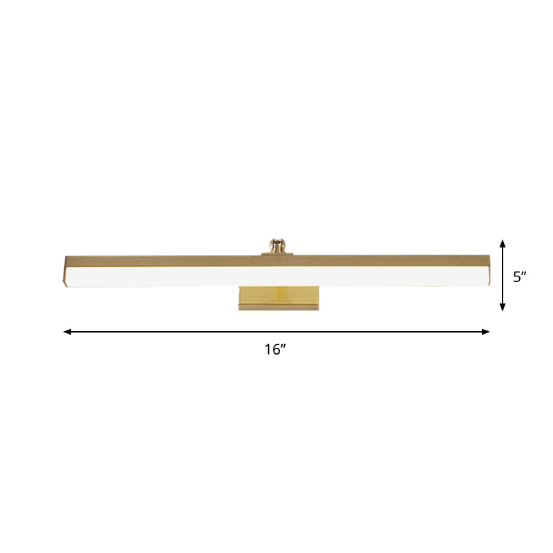 Sleek Brass Led Wall Mounted Vanity Light Fixture