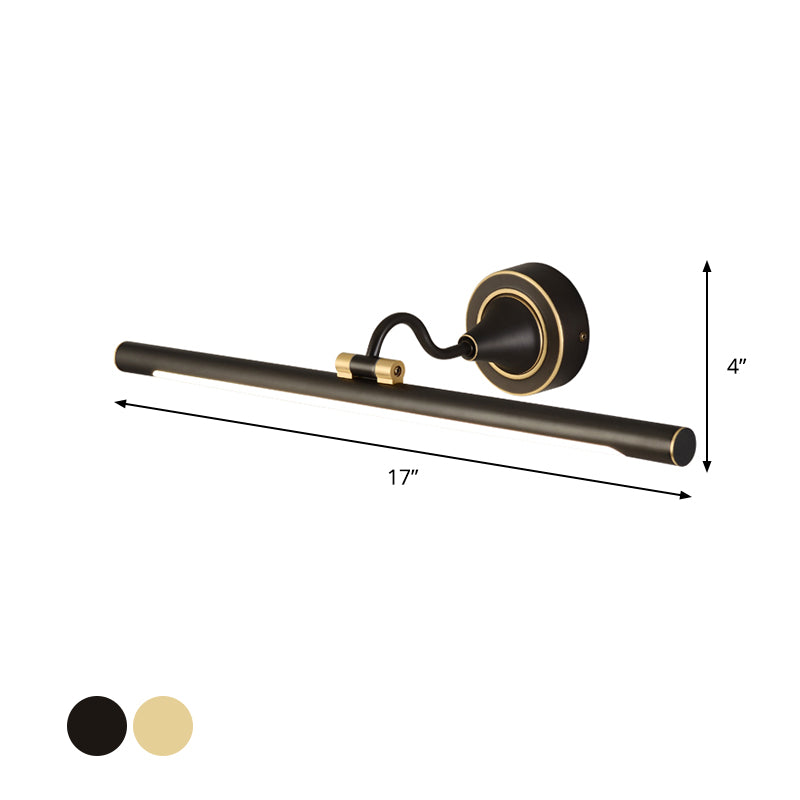 Adjustable Metal Linear Led Wall Sconce With Black/Gold Finish And Acrylic Shade