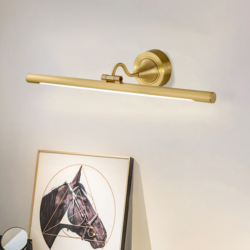 Adjustable Metal Linear Led Wall Sconce With Black/Gold Finish And Acrylic Shade