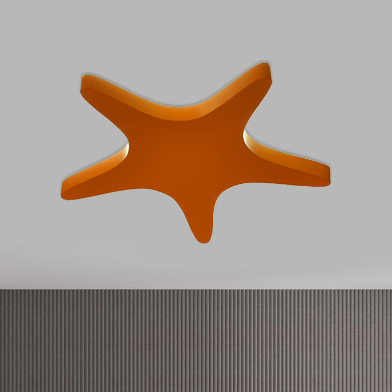 Yellow/Orange/Blue Led Cartoon Star Ceiling Light For Kids Room Orange