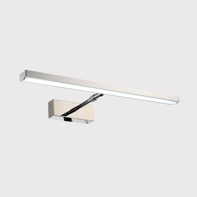 Modern Chrome Led Wall Vanity Light - Metallic Linear Mounted Lighting Warm/White