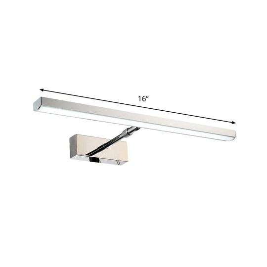 Modern Chrome Led Wall Vanity Light - Metallic Linear Mounted Lighting Warm/White