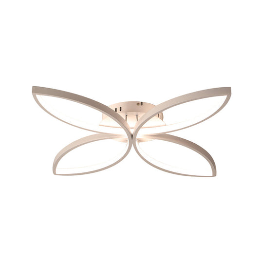 Clover Metallic LED Ceiling Light in Warm/White Light - Modern Semi Flush Mount, 23"/29" Wide