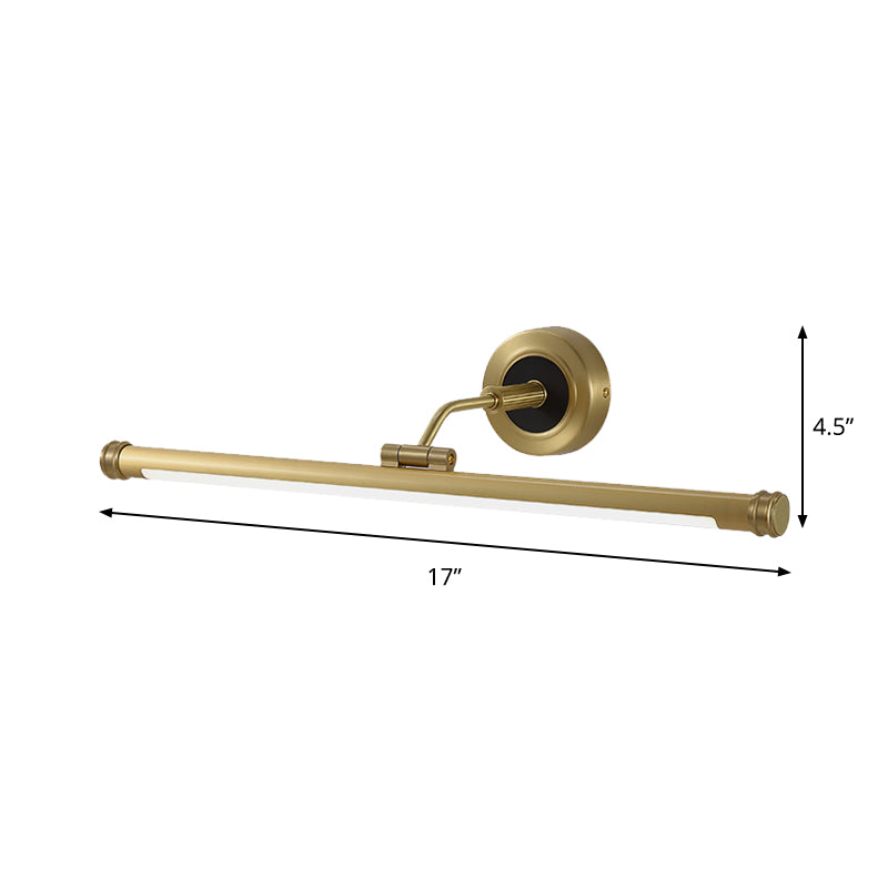 Elegant Brass Led Sconce Light With Swing Arm For Vanity - Minimalist Design