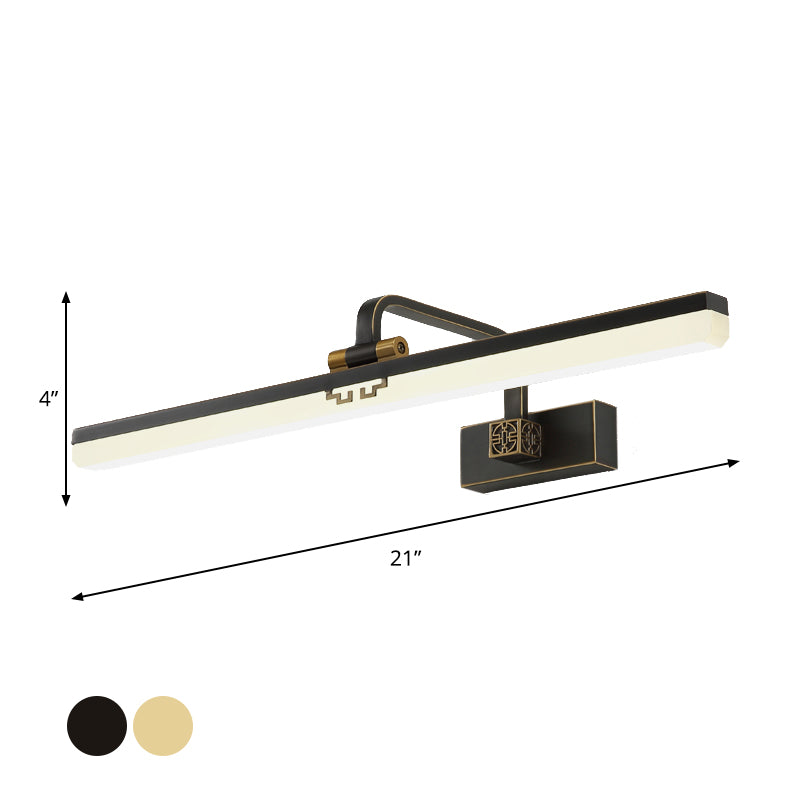 Modern Black/Brass Metal Wall Sconce Led Vanity Light For Dressing Table