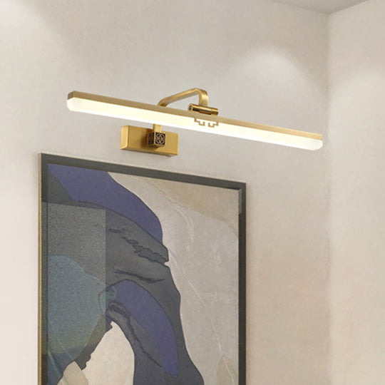 Modern Black/Brass Metal Wall Sconce Led Vanity Light For Dressing Table