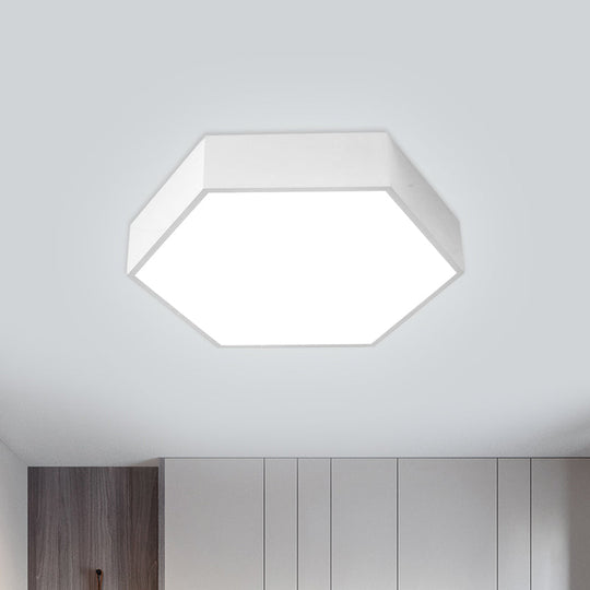 Children's Hexagon LED Flush Ceiling Light in Macaroon Acrylic: Red/Yellow/Green Flush Mount Lighting