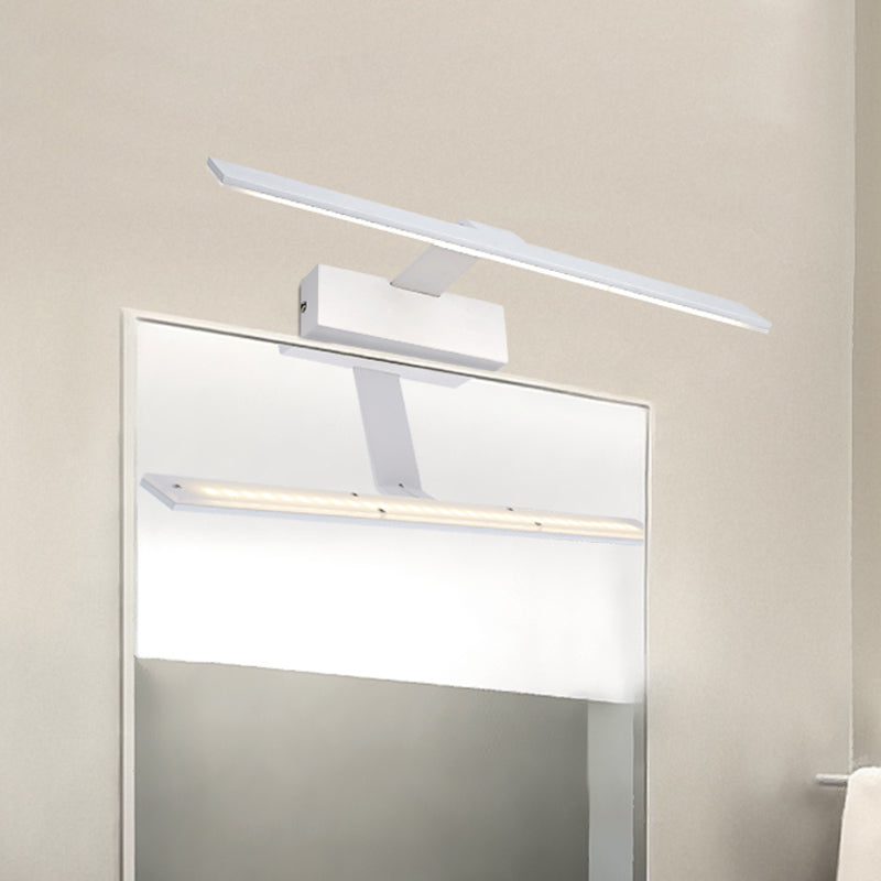 Modern Streamlined Led Vanity Wall Light - White Metal Shade Warm/White 17/23 L / 17