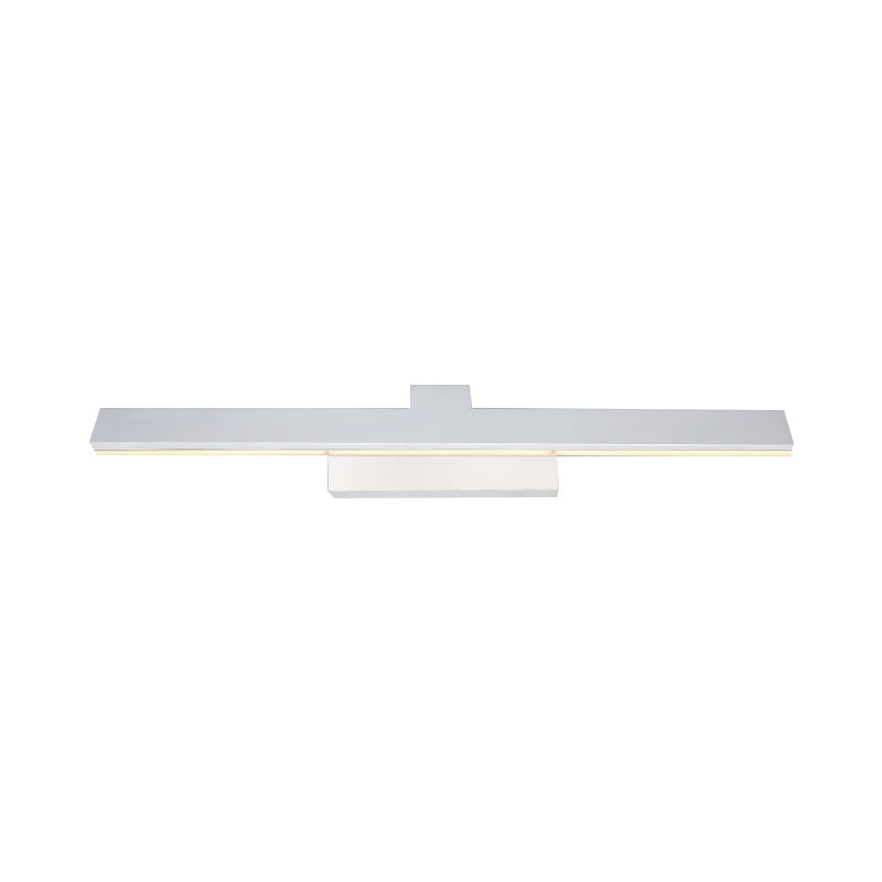 Modern Streamlined Led Vanity Wall Light - White Metal Shade Warm/White 17/23 L