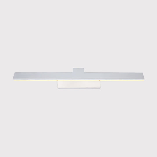 Modern Streamlined Led Vanity Wall Light - White Metal Shade Warm/White 17/23 L